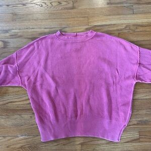 AERIE HOT PINK MOCK NECK SWEATER SIZE XS